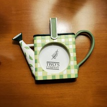 Mini Photo Frame, Two's Company, Watering Can shape, Green, Gift for Gardener image 1