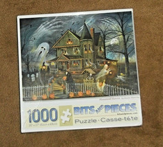Halloween Haunted Haven 1000 pc Jigsaw Puzzle Ghosts Pumpkins Skeletons - $12.86