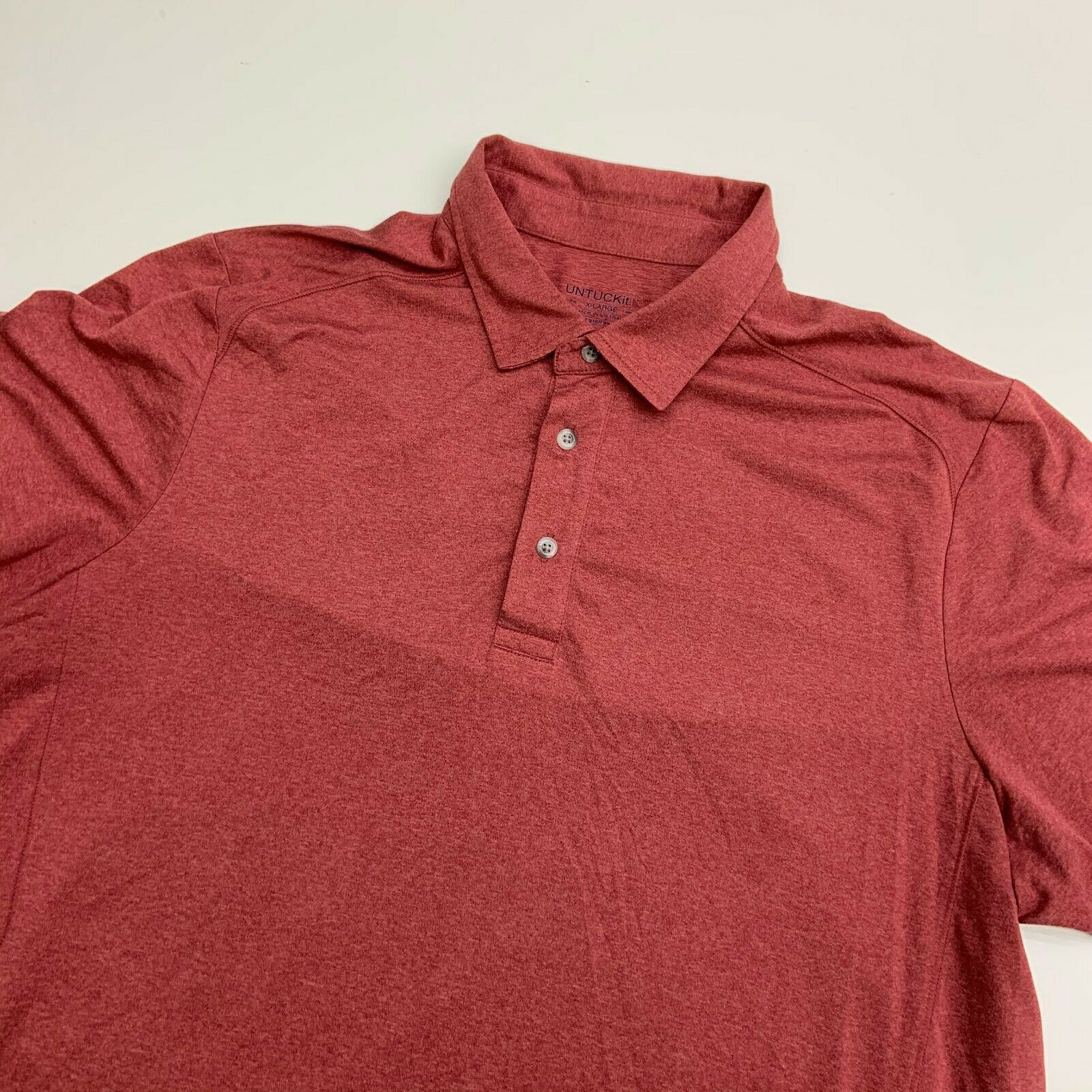 UNTUCKit Polo Shirt Mens XL Red Polyester Spandex Short Sleeve Casual ...