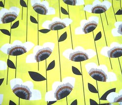  Yellow and Black Graphic Garden Floral AMF Fabric New - $29.99