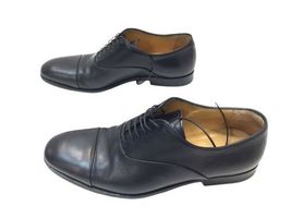Giorgio Armani Men Black Leather Oxford Shoes Sz 8.5 Made in Italy image 3
