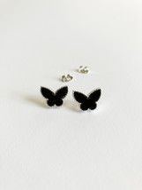 Onyx Butterfly Earrings in Silver - $45.00