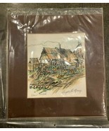 Matte Framed Art Signed Clyde E Gray Texas Bonnet 1970&#39;s Saw Mill  - $89.05