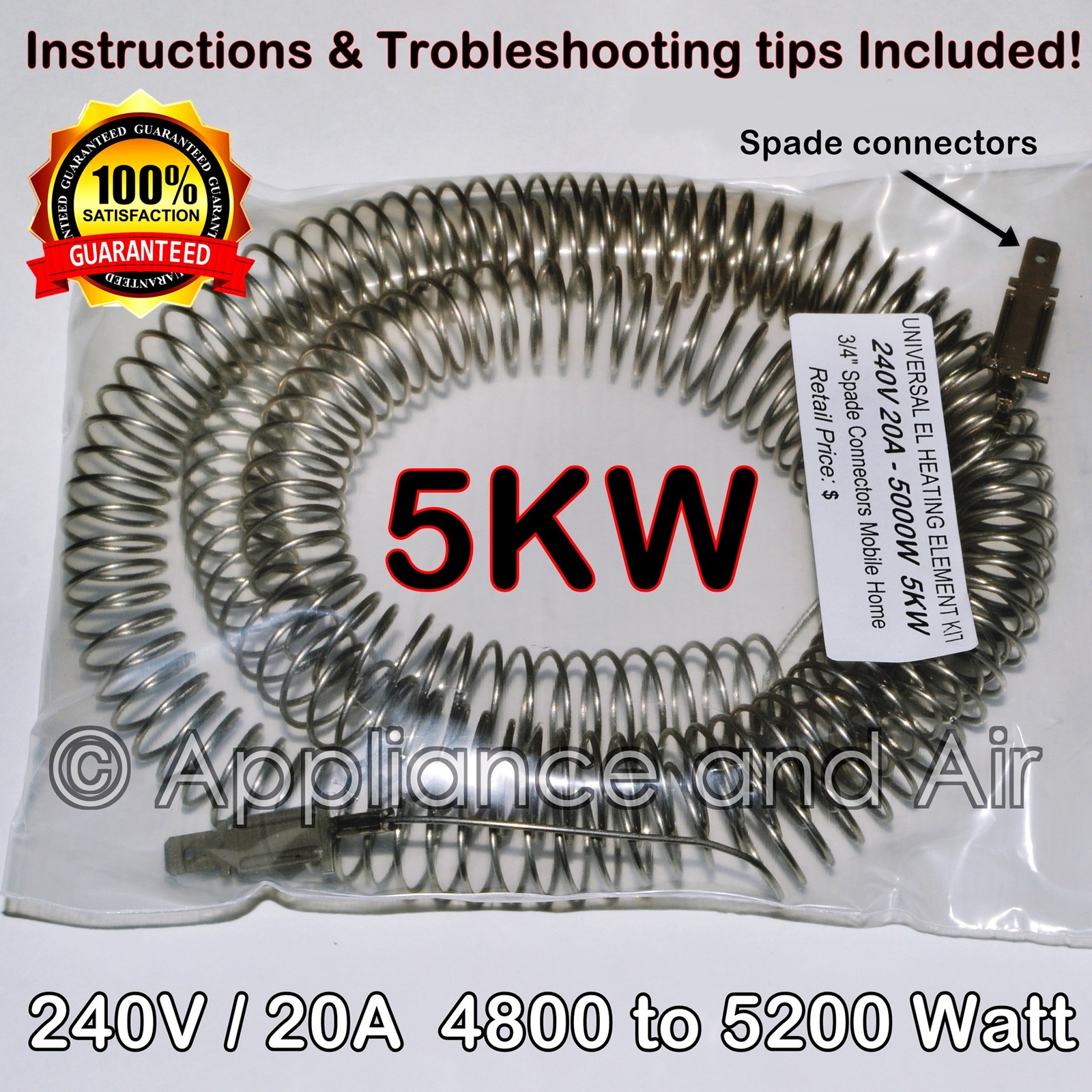 Mobile Home Furnace Electric Heating Element Coil Heater Restring Kit