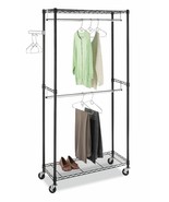 Supreme Double Rod Garment Rack, Storage, Organize,Hanger,Wheel,Closet, ... - $89.49