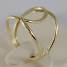 SOLID 18K YELLOW GOLD BAND DOUBLE HUG WIRES RING LUMINOUS SMOOTH, MADE IN ITALY image 2