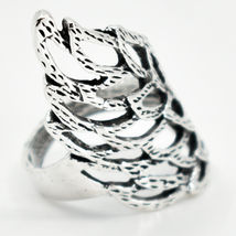 Bohemian Vintage Inspired Silver Tone Angel Bird Feather Wing Statement Ring image 3