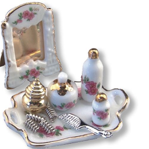 DOLLHOUSE Pair Fancy Flower Vase Set 1.615/5 Reutter Porcelain Miniature 