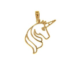 SOLID 18K YELLOW GOLD SMALL 17mm 0.67" UNICORN PENDANT, CHARM, MADE IN ITALY image 1