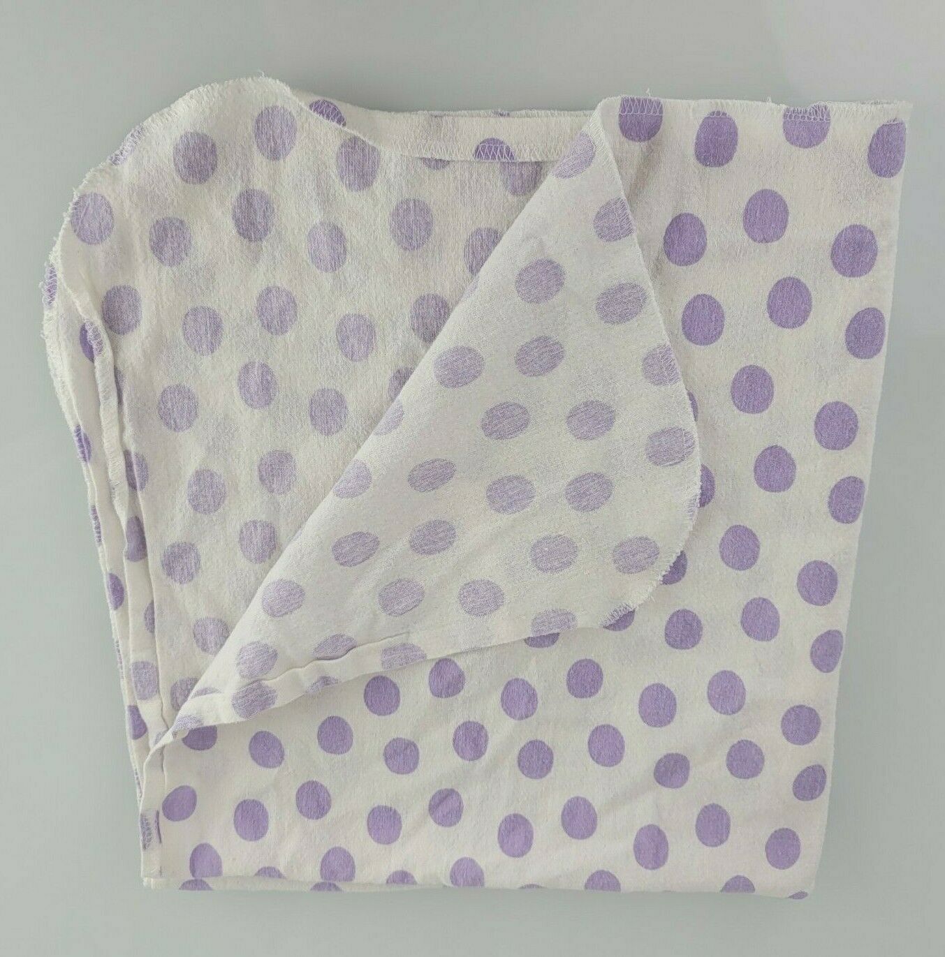 Gerber Baby Girl Receiving Cotton Flannel Blanket White Purple Polka dot 28x28" - $29.69