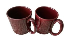 4pc Ralph Lauren Stoneware Burgundy Coffee Mug Cup Lot Made in Italy Set image 5