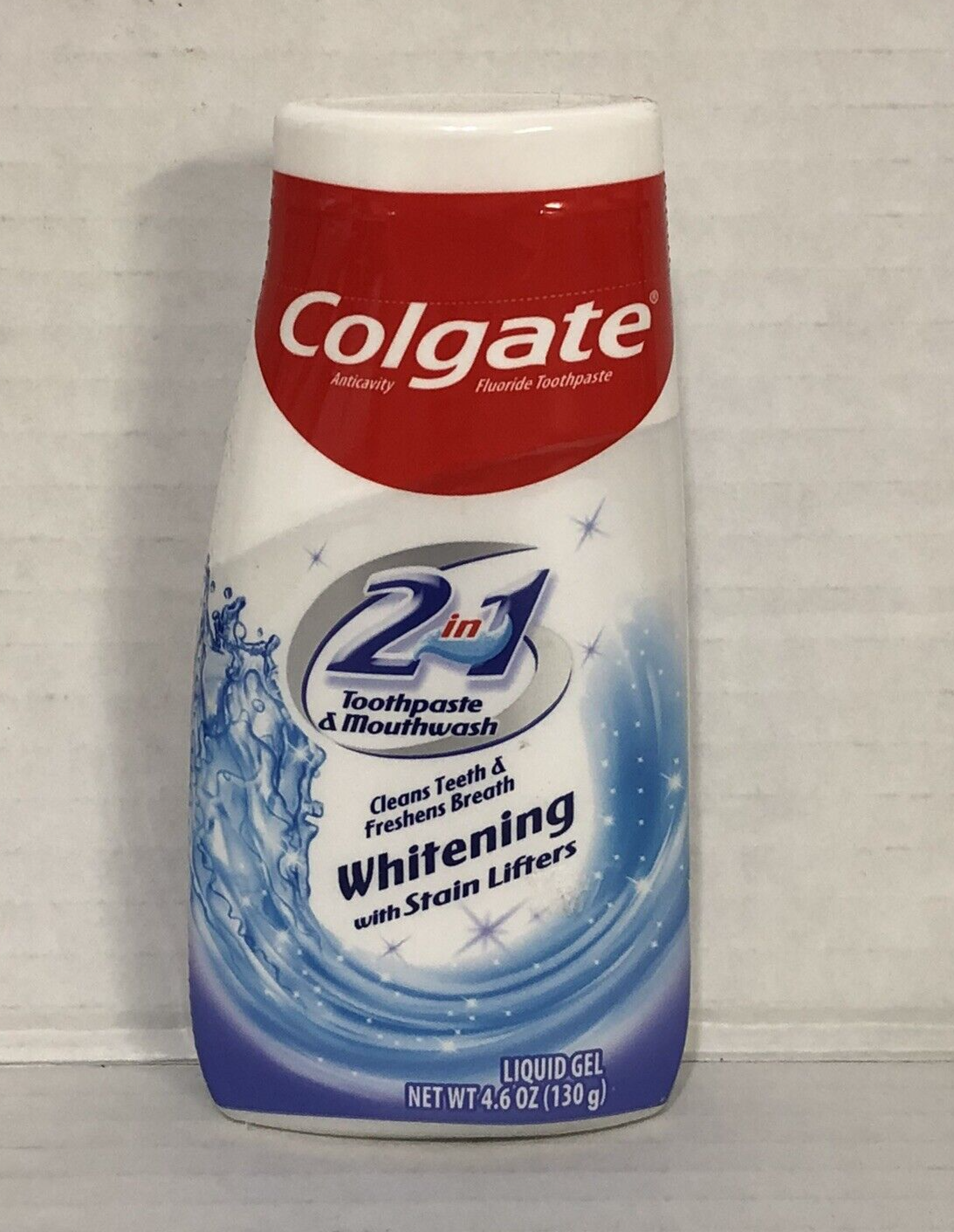 Colgate 2 in 1 Toothpaste & Mouthwash Whitening W Stain Lifters 4.6oz Liquid Gel Toothpaste