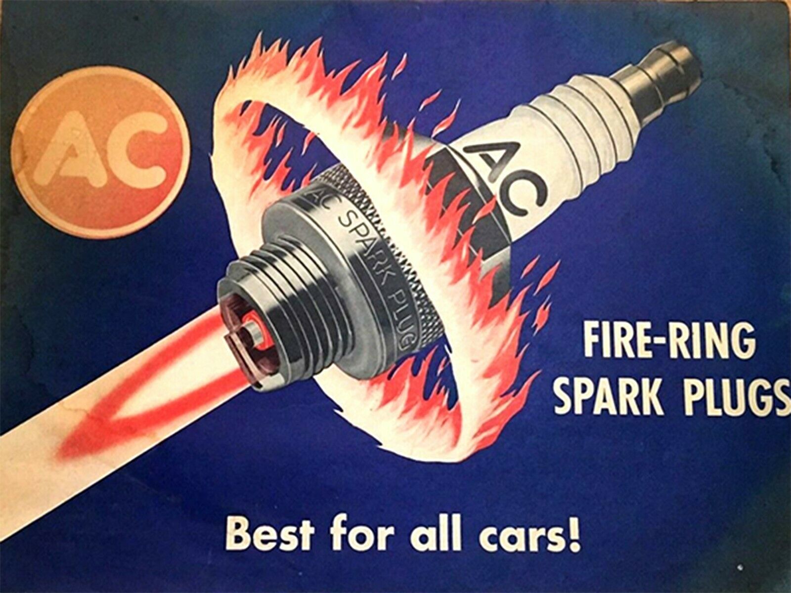 AC Delco Spark Plugs garage metal wall sign plaque 1970Now