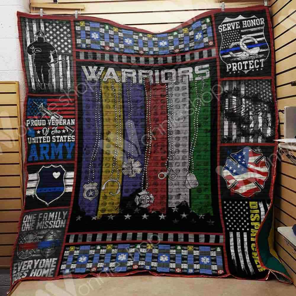 Warrior Proud Veteran Of United States Fleece Blanket 5080 Made In US