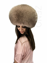 Fox Fur Hat Beanie Fur Hat Full Fur Hat Saga Furs Round Fur Hat Light Brown Fur