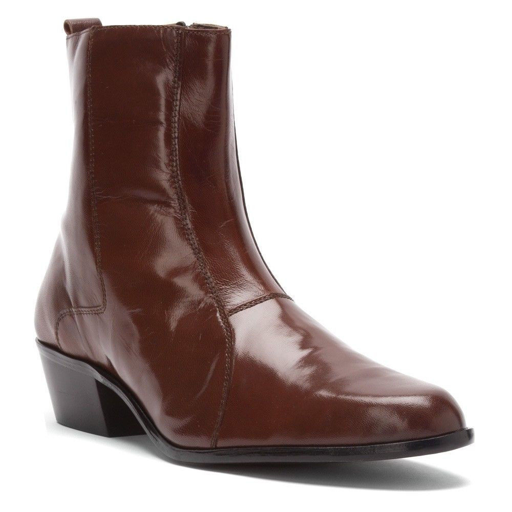 Stacy Adams Mens Boot Santos Cognac Leather Cuban Heel  24855-221