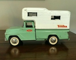 Vintage 1960s Tonka Toys Light Green Pickup Truck W/ Camper - $297.00