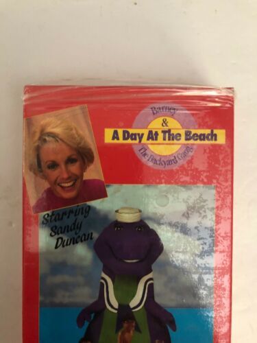 Barney A Day At The Beach VHS Sandy Duncan SUPER RARE BOX TAPE SHIP N H VHS Tapes