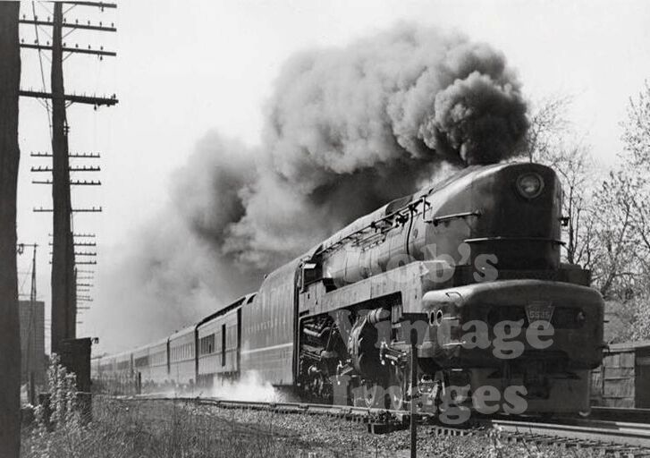 Pennsylvania Railroad T1 photo Sharknose 5545 Train Steam 1940s Art Deco PRR Photographs
