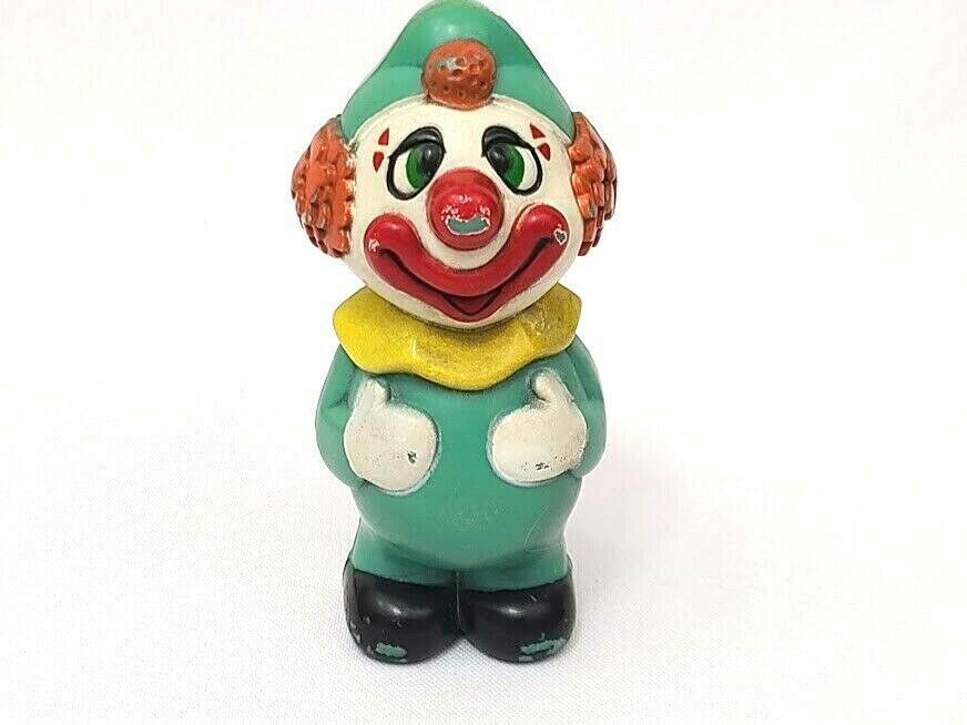 Primary image for Vintage Plastic Clown Figure Baby Toy Cake Topper Made in Hong Kong 4"