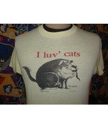 Vintage 1980 I Luv Cats Pooch Yummies Larry Johnson T Shirt M  - $79.19