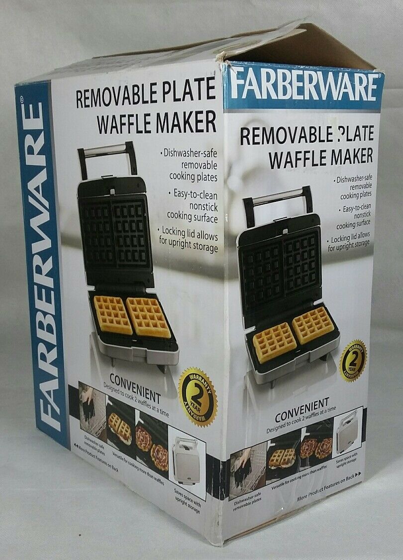 Farberware Removable Plate Waffle Maker, Stainless, S6218 S1 Waffle