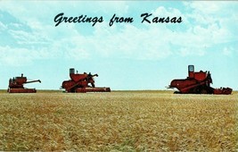Ellis County Wheat Harvest Kansas Postcard 1978 - $6.88