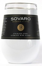 1 Ct Sovaro Entertain In Style 12oz Stainless Steel Stemless Wine Glass BPA Free image 1
