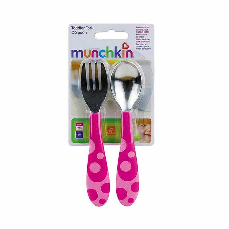Munchkin Toddler Fork & Spoon Set 3 Different Colours Each Color Sold