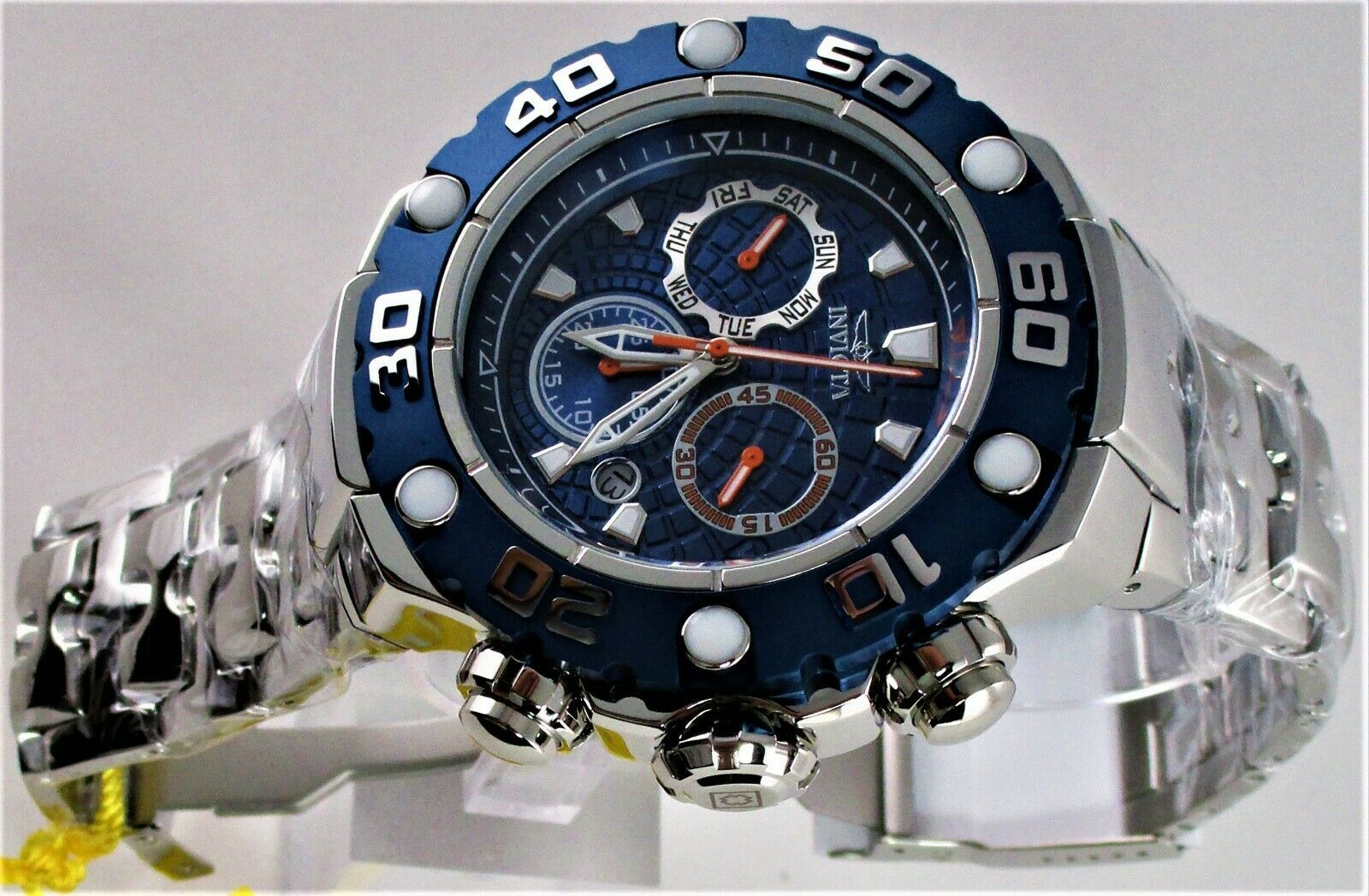 Invicta Swiss Chronograph Movement 60mm Stainless Steel & Blue Men's 2 ...