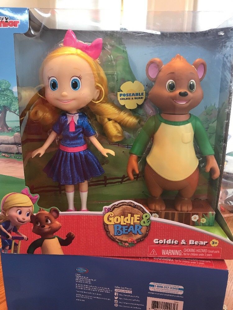 DISNEY JUNIOR Goldie and Bear Poseable Doll Figure Set Sparkle Ships N