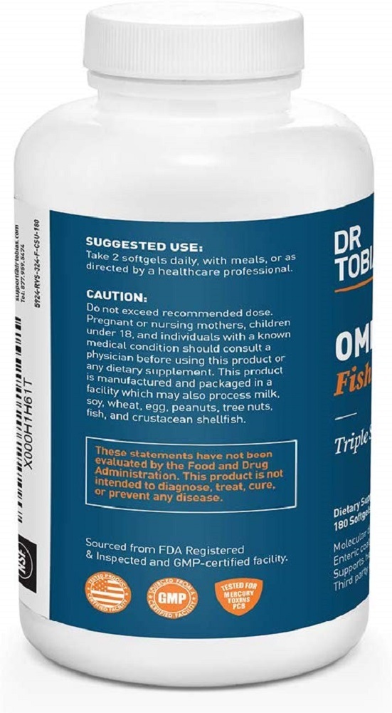 Dr Tobias Omega 3 Fish Oil Triple Strength, 2,000mg ...