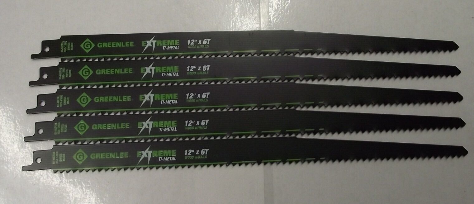 Greenlee 12" x 6TPI Extreme Ti-Metal Recip Saw Blades 5pcs 353-156G Bulk Swiss - $9.90