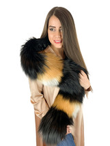 Silver Fox Fur Stole 55' (140cm) Saga Furs Black Fur With Gold Spots Fur Collar image 2