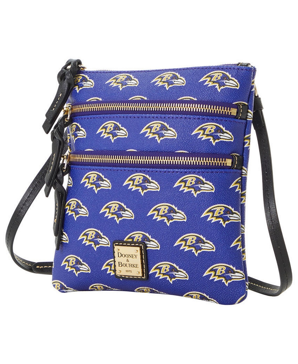 Baltimore Ravens Dooney & Bourke Women's Saffiano North/South Triple Zip Purse Women