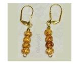 Brown mottled glass bead dangle earrings thumb155 crop