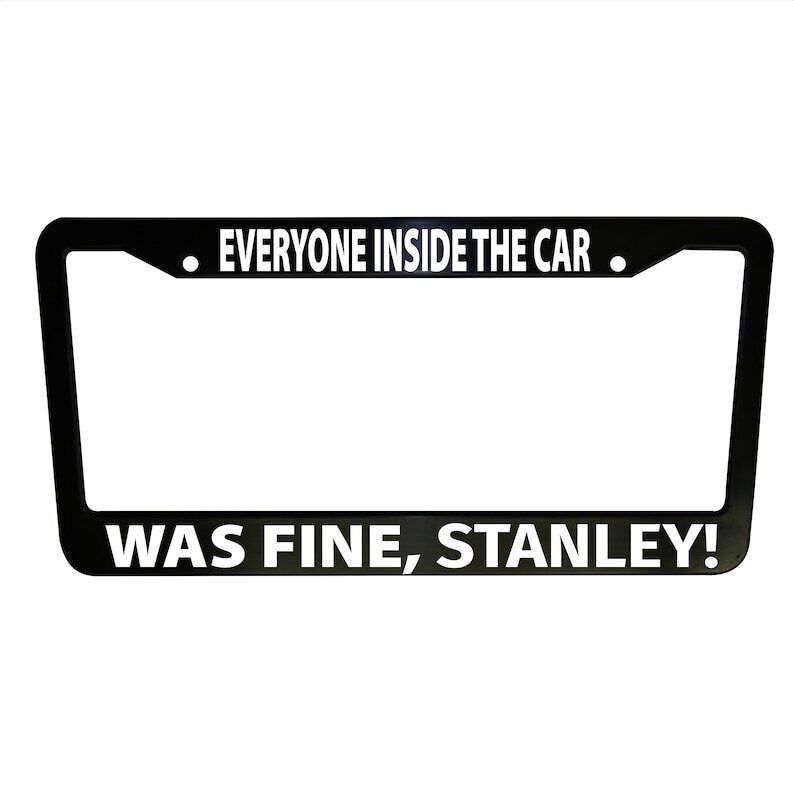 The Office Funny Car License Plate Frame Plastic Aluminum Black Auto