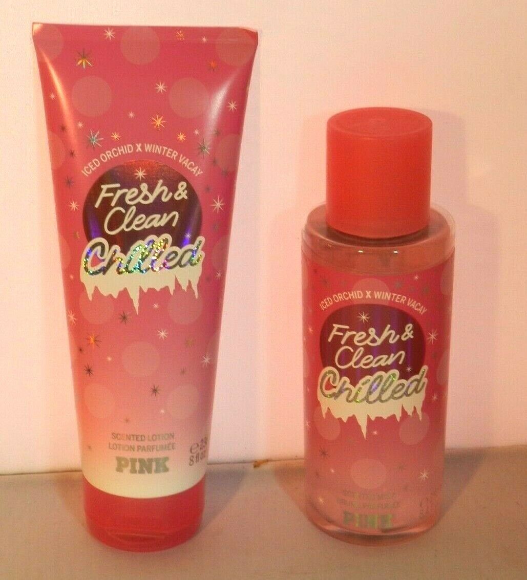 Victorias Secret Pink Fresh And Clean Chilled Body Mist Lotion Limited