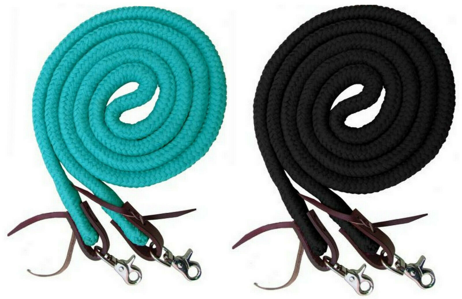 Western Barrel or Roping Horse Reins 8' Cotton Rope Rein w/ Scissor