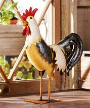 Standing Rooster Statuary 15.8" Iron Farm Life Chickens Garden Kitchen Decor