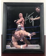 KURT ANGLE WWE SIGNED &amp; INSCRIBED 8x10 PHOTOFILE PHOTO w/ COA Frame - $70.13