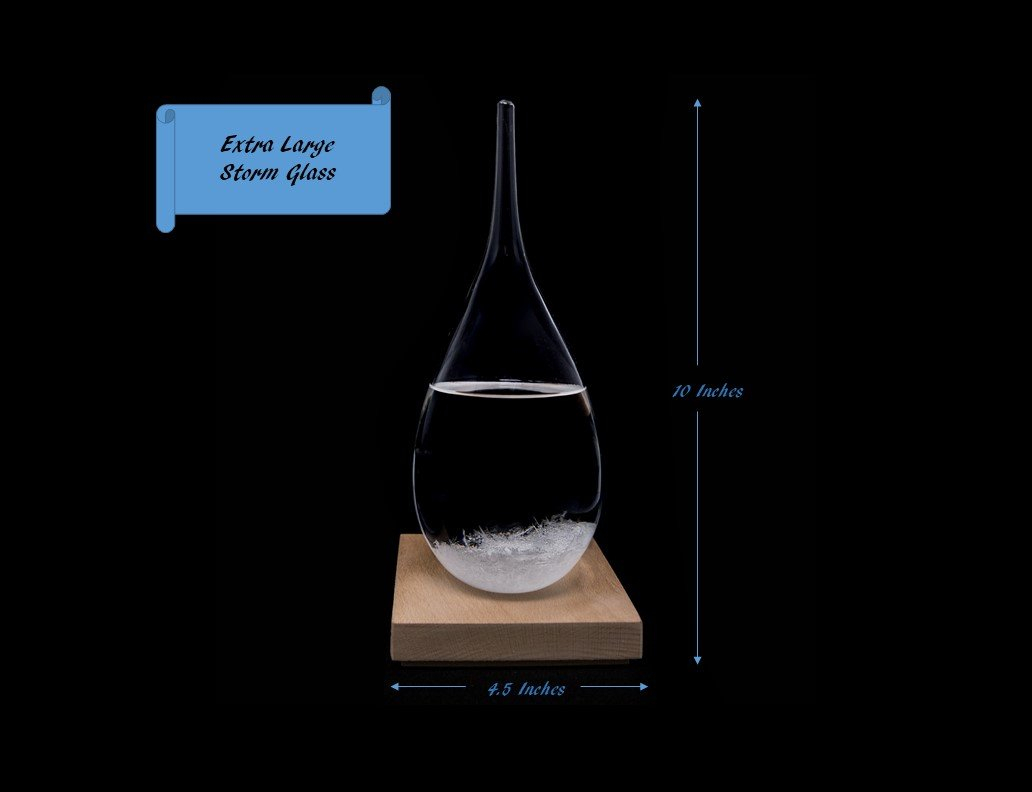 Storm Glass Weather Predictor Fitzroy Barometer Set With Wood Base Calming S Crystal