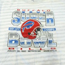 Vintage Buffalo Bills Trench 1991 AFC Champions Crew XL 90s NFL T-Shirt Striped - $49.45