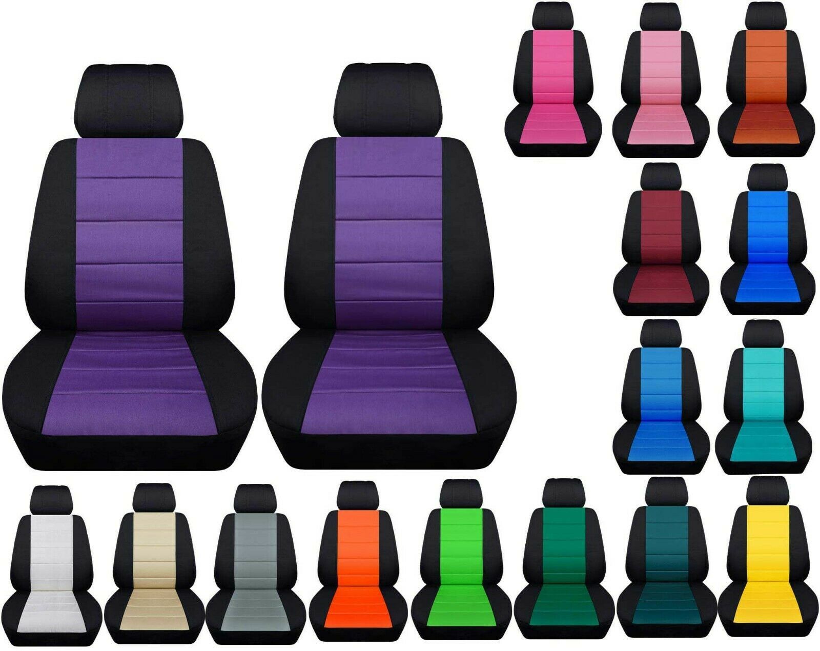 Front set car Seat covers Fits Ford F150 truck 2009 to 2021 two tone nice colors