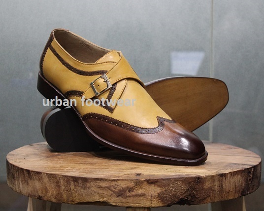 New Mens Handmade Shoes Brogue Style Shaded Leather Formal Dress & Casual Boots