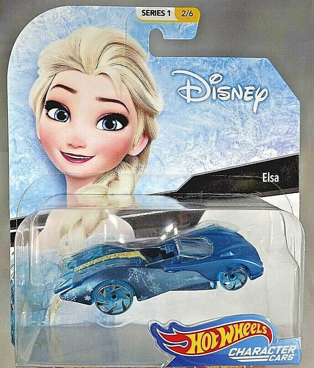 2018 Hot Wheels Disney CHARACTER CARS 2/6 ELSA Frozen w/Blue Wheels w