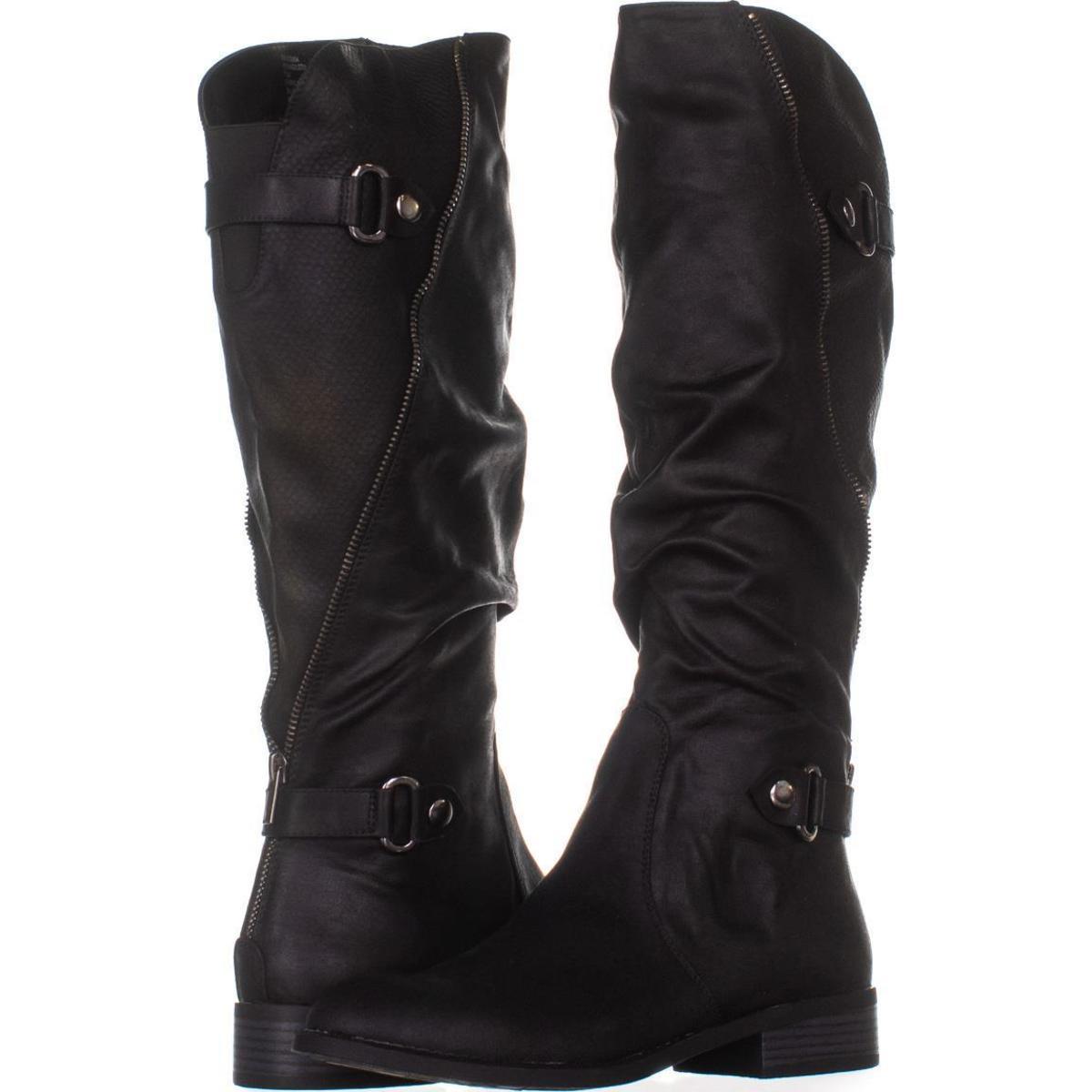 White Mountain Leto Slouch Knee High Boots 995, Black, 7.5 US - Boots