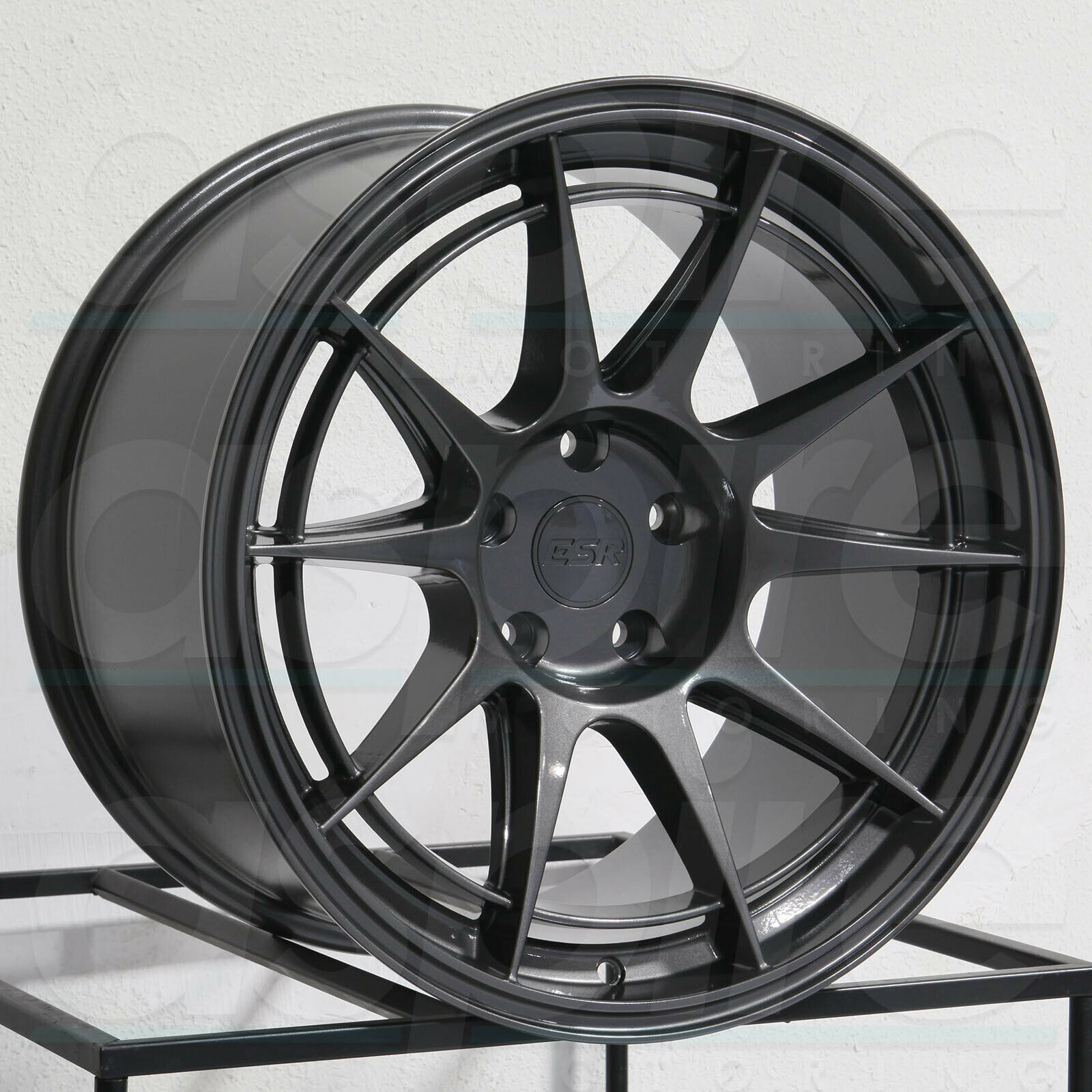 18x9.5 ESR SR13 5x112 Custom 15 Gun Metal Graphite Wheels Rims Set(4 ...