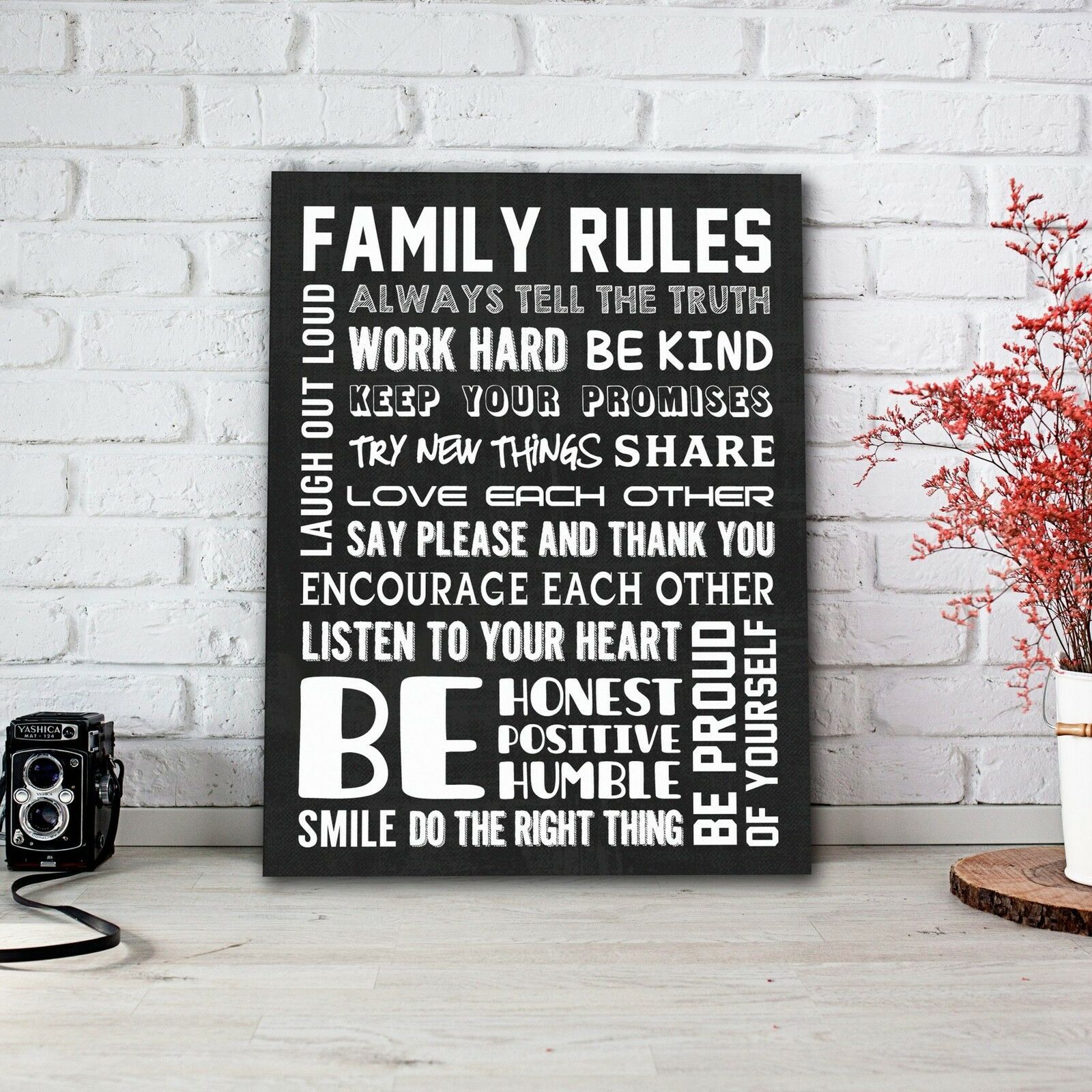 Good Family Rules Home Décor CANVAS Wall Art Posters & Prints