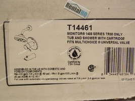 Delta T14461 Monitor 14 Series Tub &amp; Shower Faucet Trim Kit w Cartridge,... - $150.00